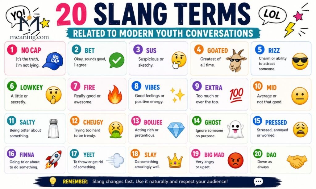 20 Slang Terms Related to Modern Youth Conversations