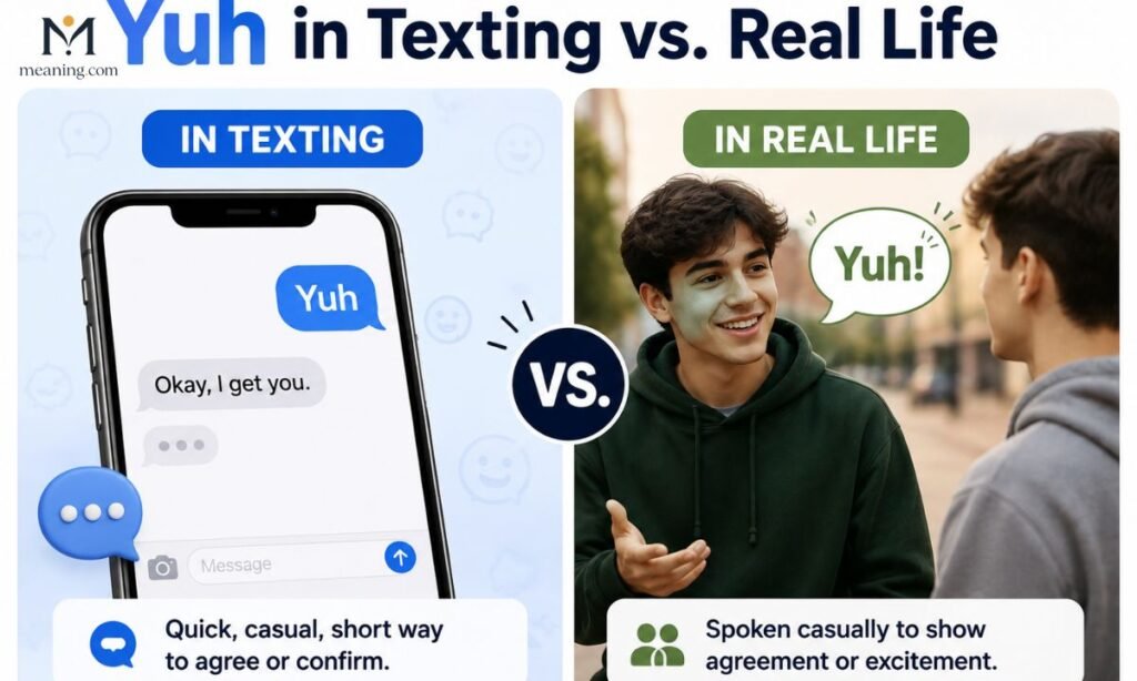 Yuh in Texting vs. Real Life