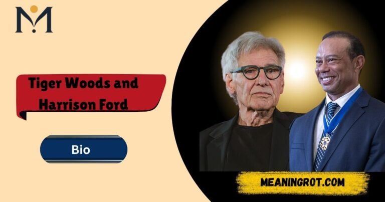Tiger Woods and Harrison Ford